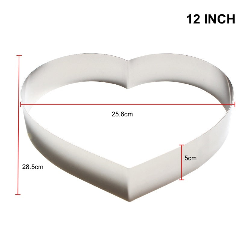 7-14 ZOLL Herz Kreis Form Hochzeit Ausstecher Fondant Kuchenform Mousse Kuchen Ring Backen Gebäck Dekoration Form Küchenwerkzeug