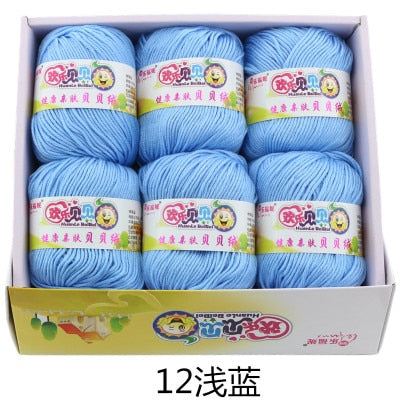 6balls/lot 73 Colors Milk Cotton Yarn Baby Wool Yarn DIY Knitting Children Sweater Hat Hand Knitted Yarn Knit Blanket Crochet