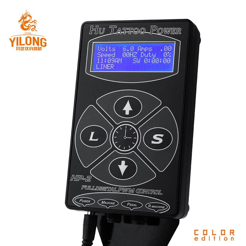 Newest Professional Black HP-2 Tattoo Power Supply Digital Dual LCD Display Tattoo Power Supply Machines Free Shipping