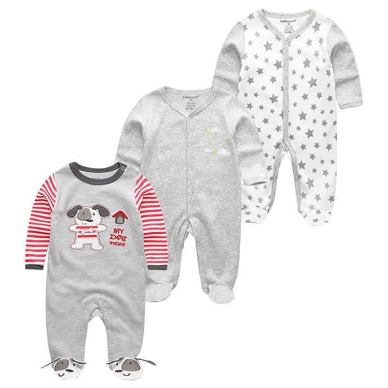 2020 Newborn Cotton 3PCS Baby Boy Clothes Romper Autumn 0-12M Baby Girl Clothes Full Sleeve Girls Baby Clothing Roupas de bebe