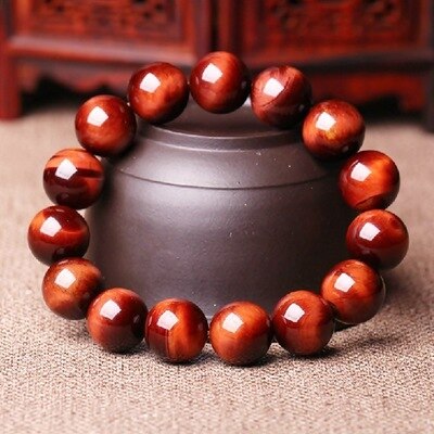 New Natural Stone Red Tiger Eye Bracelets Bangles Elastic Rope Chain Friendship Bracelets For Women and Men Jewelry