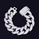 23mm Chunky Miami Cuban Chain Bracelet AAA Zirconia Men Hip hop Jewelry Gold Color Big Lock Bangle 7&quot; 8&quot;