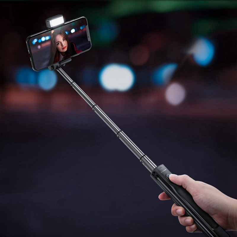 Blitzwolf 3 IN 1 LED Fill Light bluetooth-compatible Wireless Selfie Stick Tripod Extendable Monopod For iPhone For Huawei