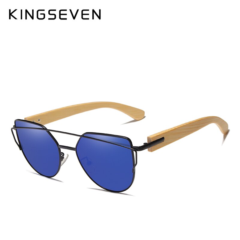 KINGSEVEN Handmade Wood Sunglasses Men Bamboo Sunglass Women Brand Design Original Wood Glasses Oculos de sol masculino