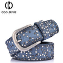 COOLERFIRE Hot New Sale High Quality Luxury Rivet Inlay Ancient Belt For Women Pin Buckle Waist  Women Belt LB021