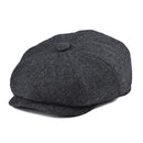 BOTVELA Wool Tweed Newsboy Cap Herringbone Herren Damen Klassischer Retro Hut mit weichem Futter Driver Cap Schwarz Braun Grün 005