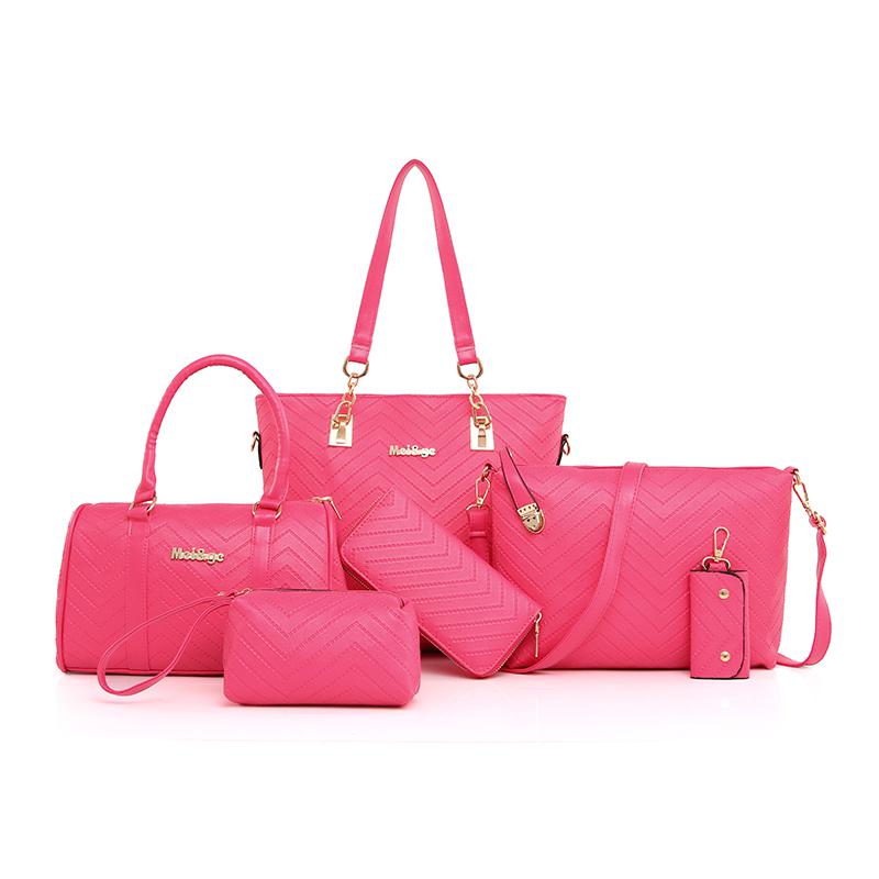 6 unids/set de bolsos compuestos para mujer, bolsos de hombro tipo bandolera para mujer, bolso de mano de lujo 2021, cartera de mano, bolso principal para mujer