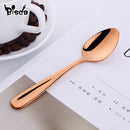 Cucharas de té de 8 Uds., cuchara de café de acero inoxidable, minicuchara dorada creativa, juego de vajilla colorida para postre, cuchara para helado para fiesta