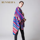 [RUNMEIFA] Women winter Batwing Tassels Cloak Poncho Cape Scarf Shawl PonchoBlanket Pashmina 6 colors 130*150cm