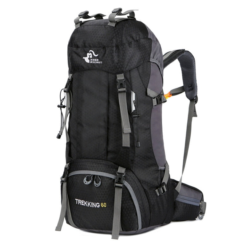 Free Knight 60L Camping Senderismo Mochilas Bolsa al aire libre Mochilas turísticas Bolsa de deporte de nylon para escalar Viajar con cubierta de lluvia