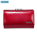VICKAWEB Mini Women Purses Alligator Hasp Ladies Wallets Purse Woman Fashion Short Genuine Leather Wallet Women Small Wallet