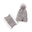 New Women Warm Thick Hat Fashion Winter Hats For Woman Add Fur Lined Knitted Cap Letter B Beanie Hat Girls Pompom Knitted Hat