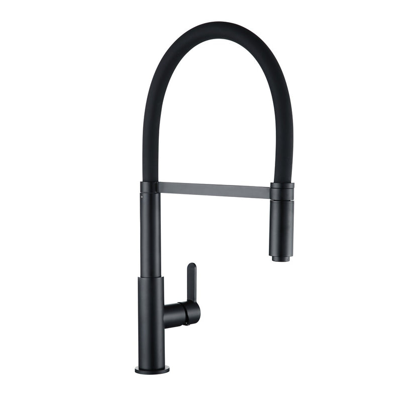 Alba Matt Black Mixer Sink Tap with Spray Head High Arch Single Hole Single Handle Pull Down Sprayer Docking Kitchen Faucet