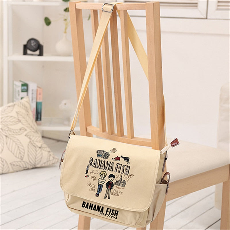 BANANA FISH Cartoon Frauen Umhängetaschen Leinwand Schultaschen Ash Lynx Cosplay Umhängetasche Anime Umhängetasche Bookbag