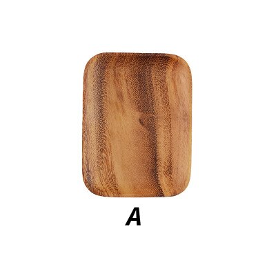 Japanese Acacia Solid Wood Tray Dinner Plate Disc Coffee Tea Tray Fruit Bread Food Dessert Breakfast Plate Square Rectangle