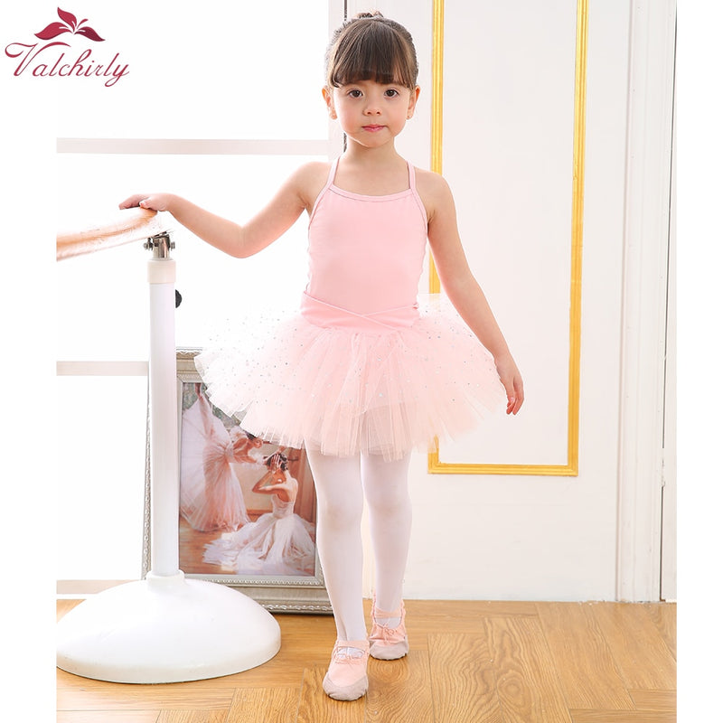 New Ballett Bodysuit Mädchen Tanzkostüme Kinder Trikot Tutu Ballerina Glitzernde Ballettkleidung für Mädchen