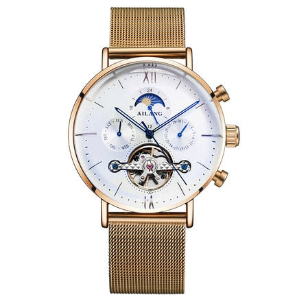 Reloj de calidad SSS AILANGmen tourbillon, reloj automático minimalista, reloj de pulsera de engranaje de último diseño, reloj mecánico diésel para hombres