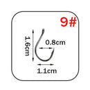 Marca WPE, 1 paquete de anzuelos de pesca, tamaño 7 #-15 #, anzuelo de púas, acero de alto carbono, círculo único, carpa, anzuelo, anzuelo, accesorios para aparejos