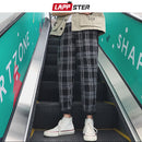 LAPPSTER Streetwear pantalones a cuadros amarillos hombres Joggers 2021 hombre Casual recto Harem pantalones hombres coreano Hip Hop pantalones de chándal de talla grande