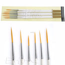Hot 6Pcs/Set Nylon Hair Round Paint Brush Hook Line Pen Artist Draw Painting Craft