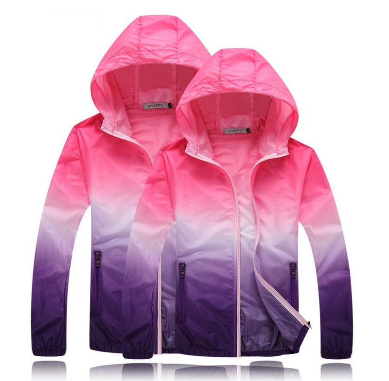 Männer Frauen Kinder Teenager Sommer Ultradünne Ultraleichte Campingjacke Anti-UV Schnelltrocknender Hautmantel Sport Windjacke Kundenspezifisches Logo