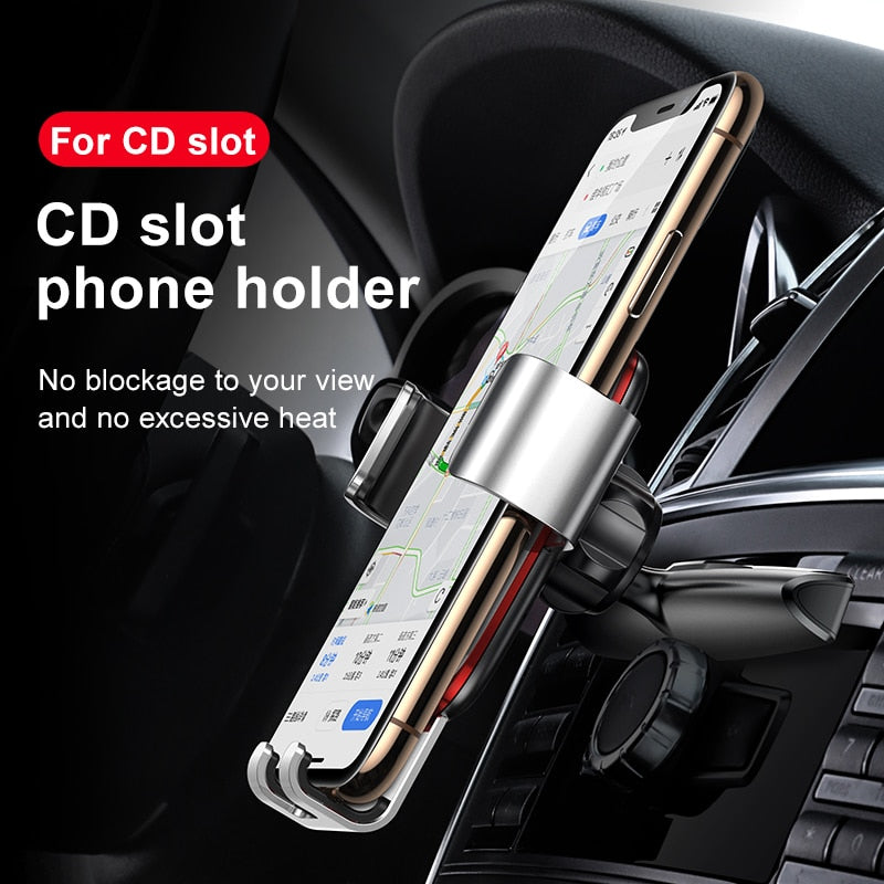 Soporte de teléfono de coche con ranura para CD Baseus soporte de montaje de coche de gravedad para teléfono en coche para iPhone Samsung Xiaomi soporte de coche para teléfono móvil