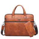 JEEP BULUO Men's Briefcase Bags For 13.3" Laptop Man Business Shoulder Bag Handbags High Quality Leather Office Black