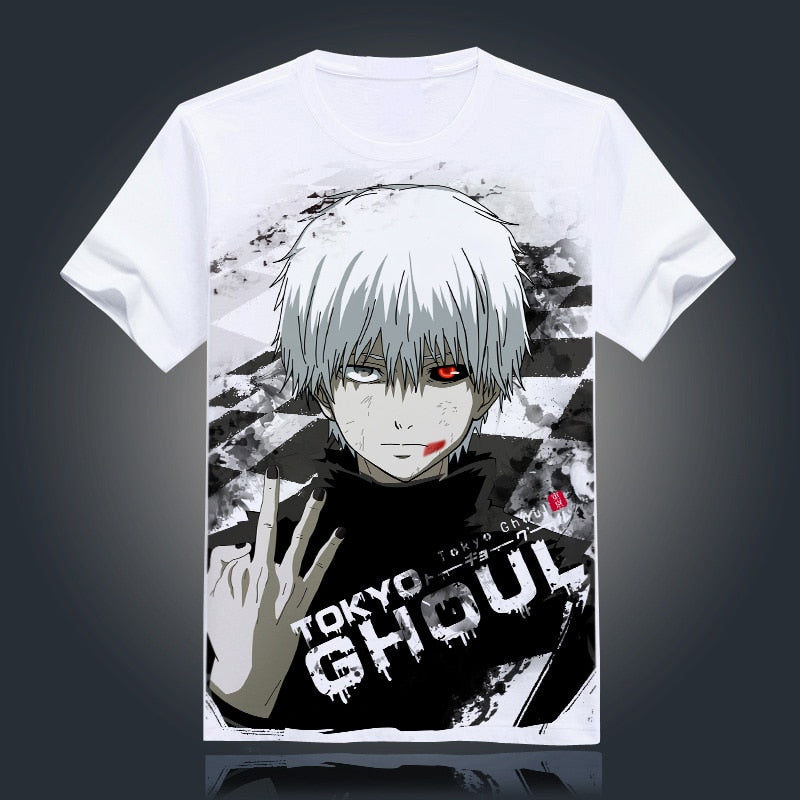 Tokyo Ghoul T-shirt New Japan Anime Ken Kaneki Cosplay Costume Comfortable Breathable Milk Fiber T Shirt For Men Women Tops Tees