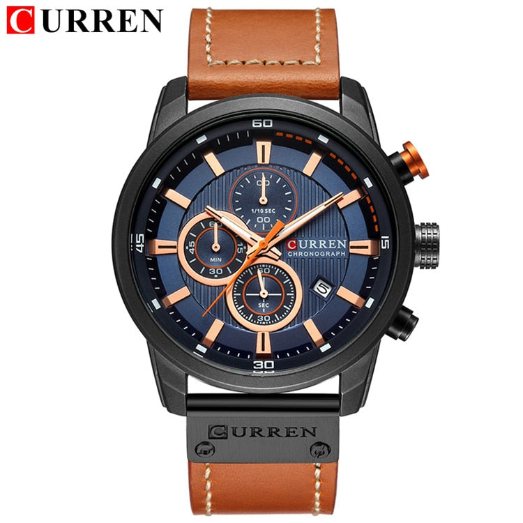 Top-Marke Luxus CURREN Mode Lederband Quarz Herrenuhren Casual Date Business Male Armbanduhren Uhr Montre Homme