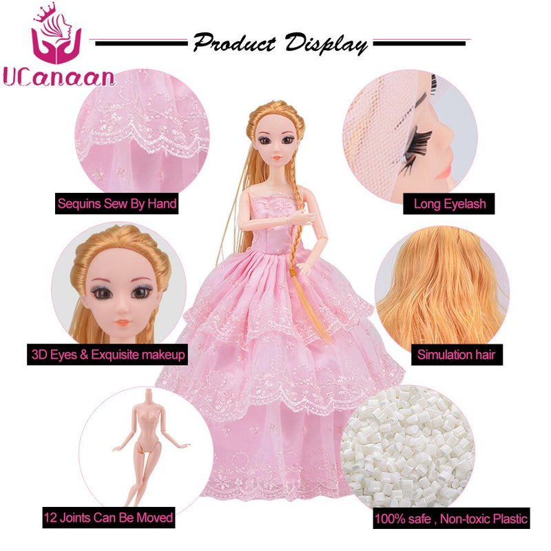 Puppe mit 83 Zubehör DIY Dressup Spielzeug für Mädchen Fashionista Ultimate Fashion Princess Dolls Set