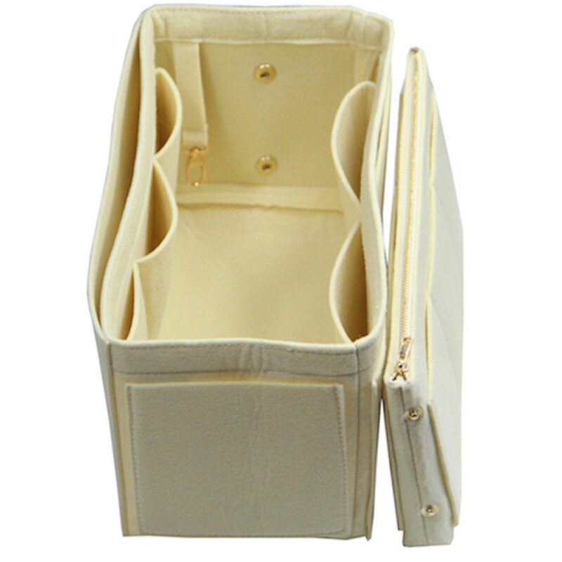 Fits Keepall 45 50 55 60 Insert Organizer Purse Handbag Bag in Bag-3MM Premium Felt(Handmade/20 Colors)w/Detachable Zip Pocket