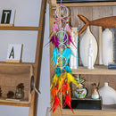 H&D Chakra Dream Catcher Chandelier Prism Suncatcher Rainbow Maker Feather Home Wall Hanging Fengshui Dreamcatcher Decor Pendant