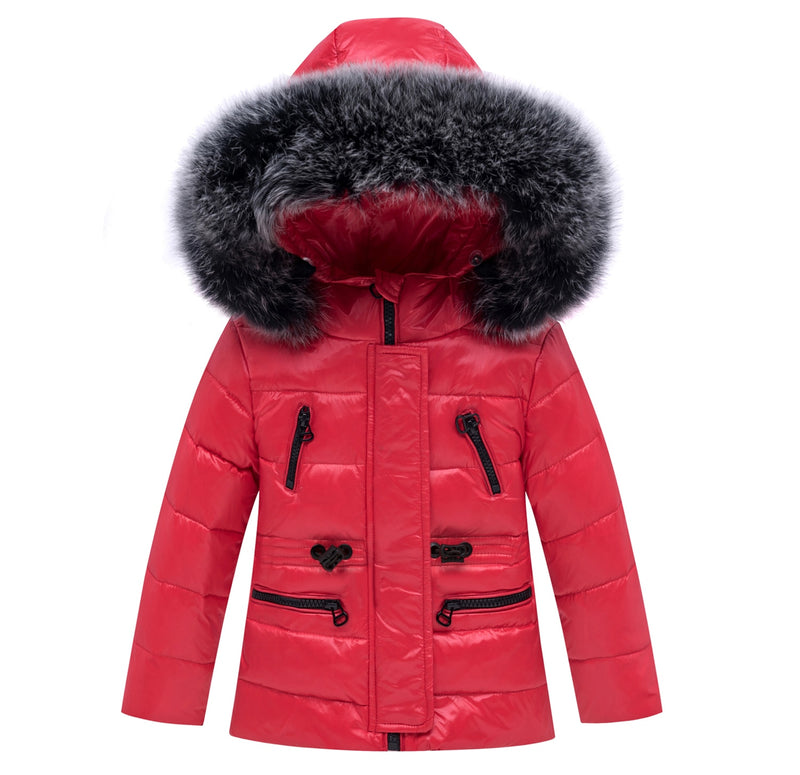 Winter Kinder Skianzug Winddicht Warm Jungen Kleidung Set Jacke + Overall Jungen Kleidung Set 0-4 Jahre Kinder Schneeanzüge Echtpelz