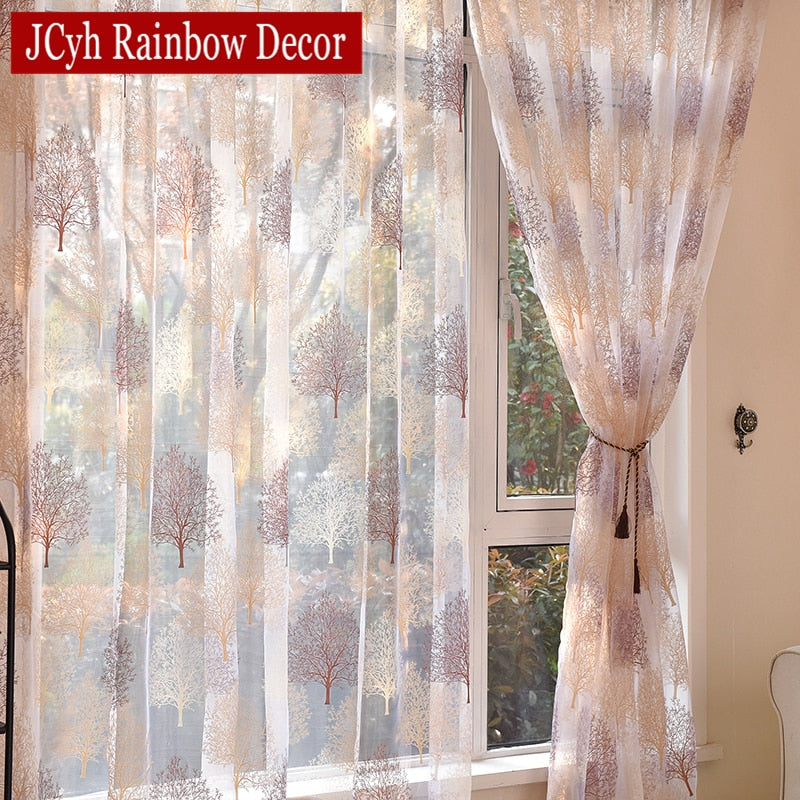 Cortinas de tul transparente de estilo japonés para sala de estar, cortinas quemadas para niños, dormitorio, ventana, cortinas de cocina, persianas, cortinas