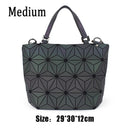 2022 Women Laser Geometry Bag Sequins Mirror Saser Plaid Folding Shoulder Bags Luminous Handbag Diamond Casual Tote Bucket Bag