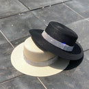 Spring Summer New Retro Gold Braided Flat Head Straw Hat Lady Wide Eaves Sunscreen Sun Hat Diamond Cap 2019 Hot