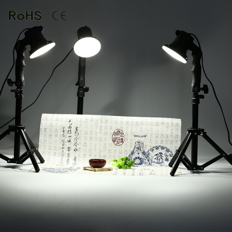 Lámpara LED para estudio de fotografía, bombilla para retrato, caja suave, bombilla de luz de relleno con soporte de luz de 37CM, trípode para estudio fotográfico