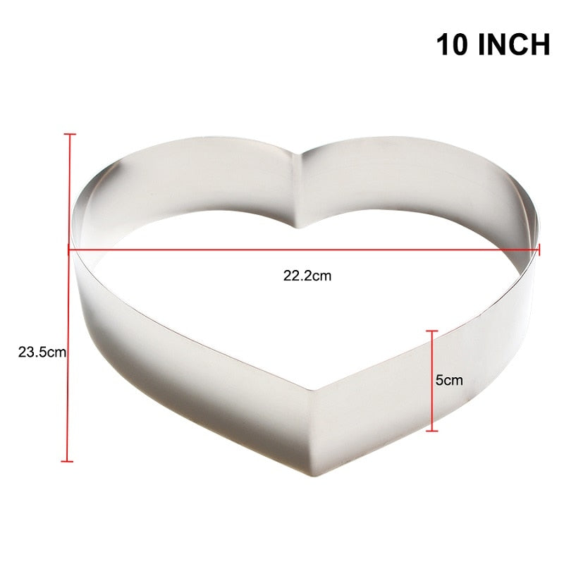 7-14 ZOLL Herz Kreis Form Hochzeit Ausstecher Fondant Kuchenform Mousse Kuchen Ring Backen Gebäck Dekoration Form Küchenwerkzeug