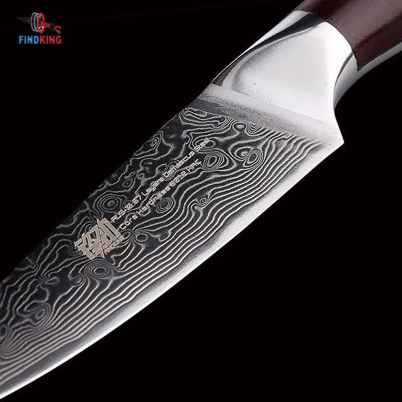 FINDKING AUS-10 Damascus Steel Rosewood Handle Damascus Knife 3.5 inch Paring Knife 67 layers Fruit Peeling Knives