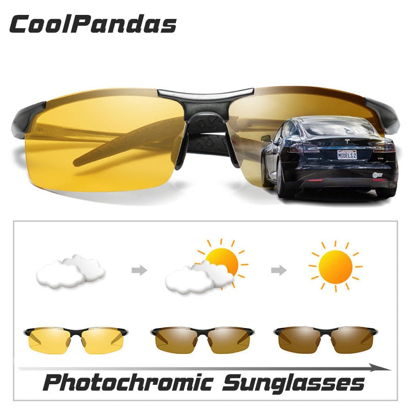 Aluminum Magnesium Photochromic Sunglasses Polarized Night Vision Glasses Men Oculos Driver Yellow Driving Glasses gafas de sol