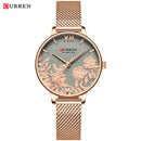 CURREN, relojes para mujer, marca superior, reloj de pulsera con correa de acero inoxidable de lujo para mujer, reloj rosa, elegante reloj de cuarzo para mujer