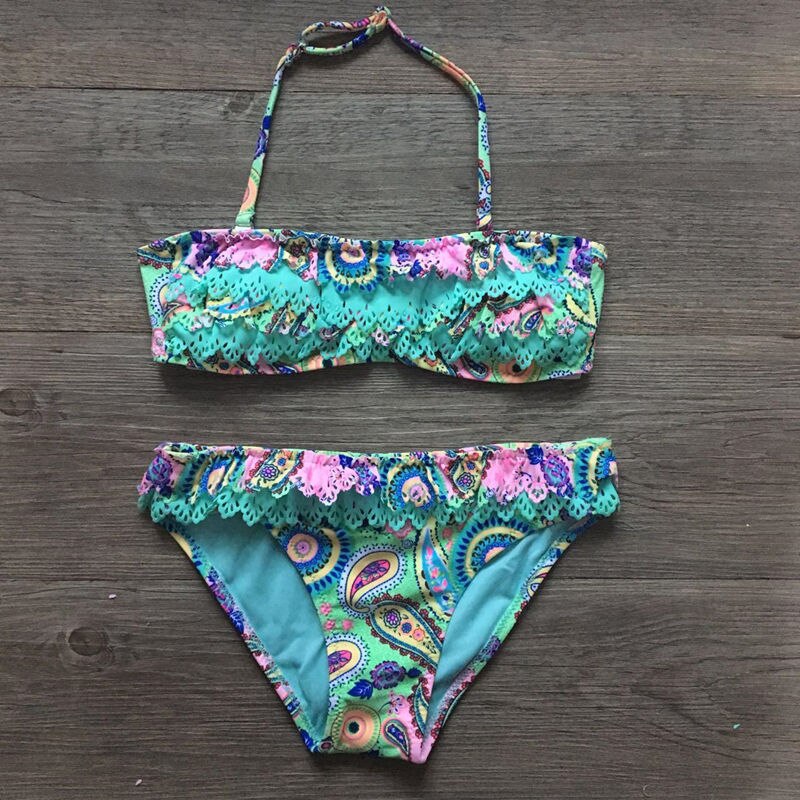 7-14Year Butterfly Print Child Bikini Set 2023 Girls Swimsuit Swimwear For Kids Summer Brazilian Teen Baby Swimming Suit Biquini