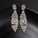Miallo Fashion Austrian Crystal Alloy Bridal Long Earrings for Women Wedding Big Earrings for Bride Bridesmaids