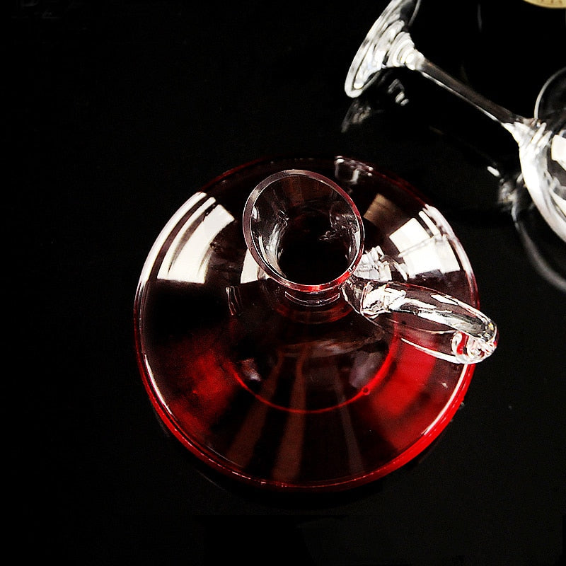 Superior 1900 ml Rotweinkaraffe mit flachem Boden, handgefertigter Weinausgießer aus Kristall, Premium-Wasserkaraffe, verdickte Wand