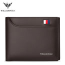 WilliamPOLO Marke Business Herren Geldbörse Echtes Leder Bifold Wallet Bank Kreditkartenetui Ausweishalter Männliche Geldbörse Taschen Neu