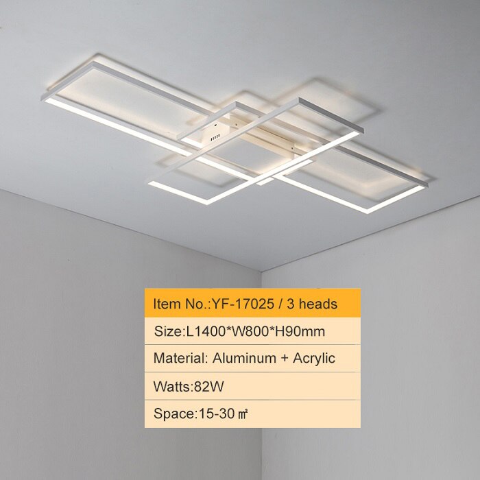 Smart Home Alexa Schwarz/Weiß LED-Deckenleuchter für Wohnzimmer Arbeitszimmer Schlafzimmer Moderner LED-Deckenleuchter aus Aluminium