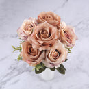 6 Heads White Rose Artificial Flowers Silk High Quality for Wedding Decoration Winter Fake Big Flowers Red for Home Decor Autumn