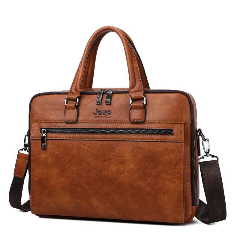 JEEP BULUO Brand High Quality Men Business Briefcase Bags For 14 inch laptop A4 File 2019 New Style Shoulder Travel Bag For Man