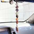 Sunligoo Reiki Healing 7 Chakra Tumbled Gemstone W/ Tassel Spiritual Meditation Window Car Feng Shui Hanging Ornament Home Decor