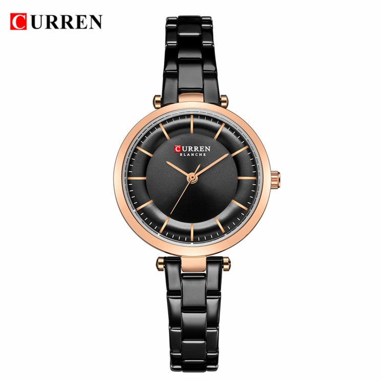 CURREN Women Watches Luxury Metal Bracelet Wristwatch Classy Fashion Quartz Clock Blue Female Stainless Steel Dress Watch